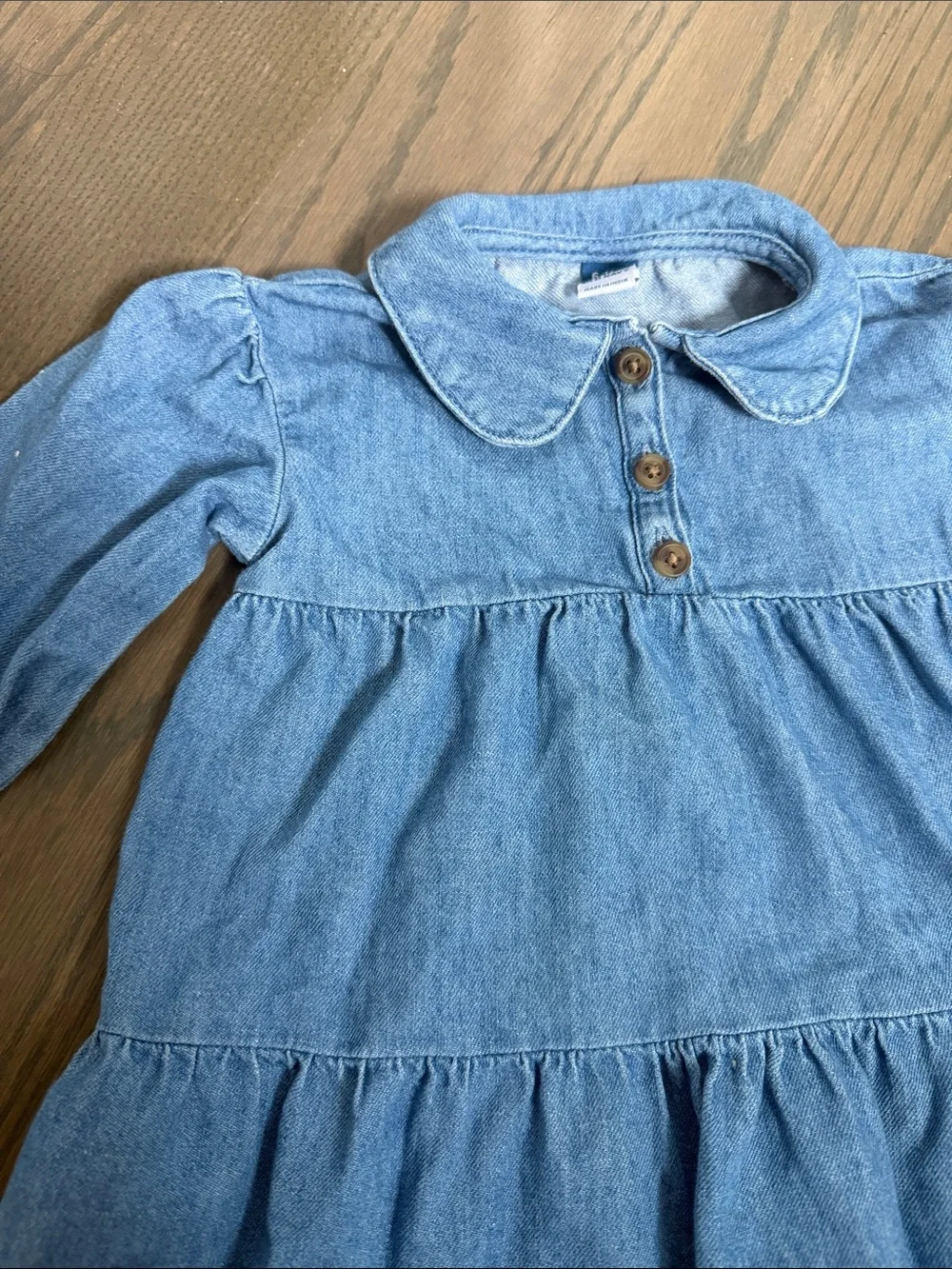 Old Navy Baby Girl Denim Tiered Dress – 6-12M